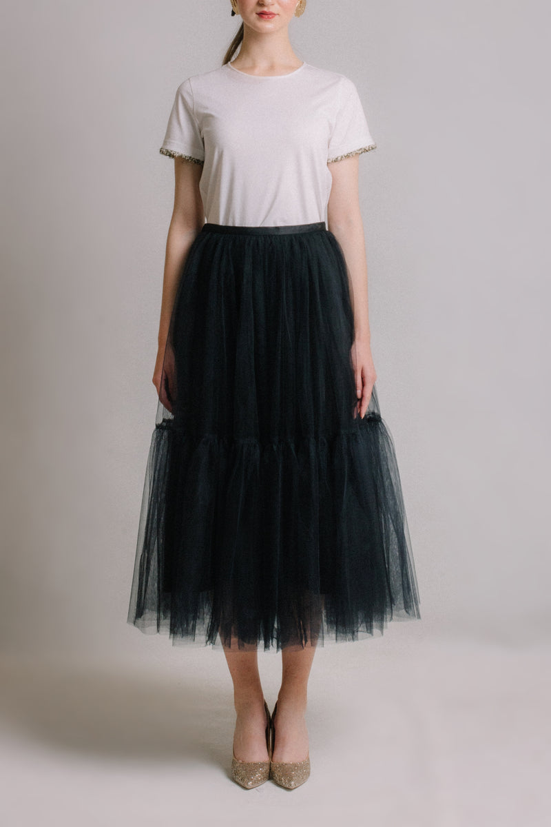 The Prelude - Black Tulle Skirt