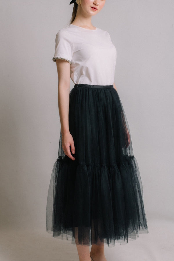 The Prelude - Black Tulle Skirt