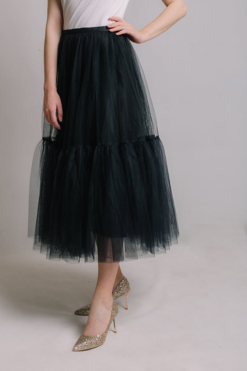 The Prelude - Black Tulle Skirt